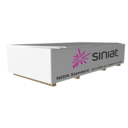 Placa gips carton Nida Standard, 9.5 x 1200 x 2600 mm