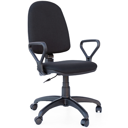 Scaun birou ergonomic Confort LX, cu brate, reglabil, stofa A1, negru