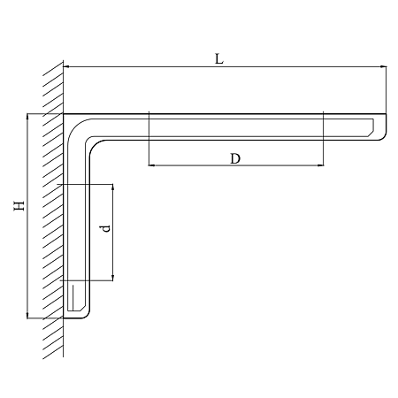 Suport metalic de polita cu protectie, maro, 240 x 145 mm