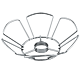 Coloana bar cu accesorii si suport pentru pahare, crom, D 31 cm
