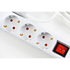 Prelungitor cu 3 prize Schuko si 2 prize USB A + 1 USB C Strohm, cablu 3 x 1.5 mm, IP20,  protectie copii, alb, 1.5 m