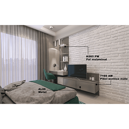 Pal melaminat Kronospan, Rockford deschis K085 PW, 2800 x 2070 x 18 mm