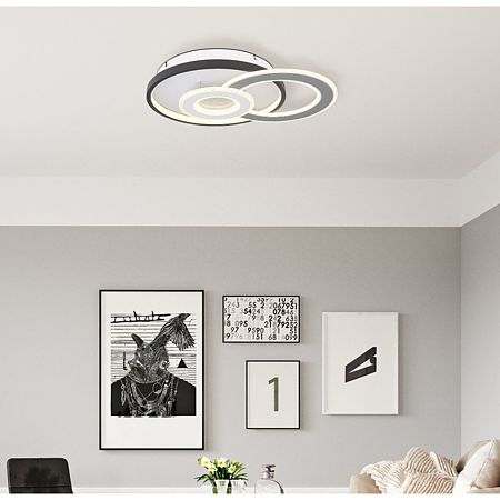 Plafoniera Globo Brienna, metal/acril, LED 36 W, negru/alb, 490 x 360 x 80 mm