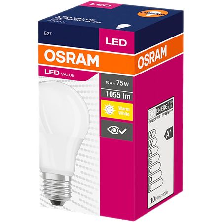 Bec LED Osram CLA75, para, E27, 10 W, 1055 lm, lumina calda 2700 K