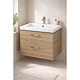Set mobilier baie Cersanit Como, PAL, masca + lavoar, maro, 59.4 x 44.7 x 45.2 cm