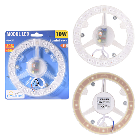 Modul LED circular Lohuis, driver inclus, 10W, lumina rece, 160 mm   