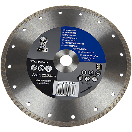 Disc diamantat turbo Atlas 230x22,23x2,6 mm