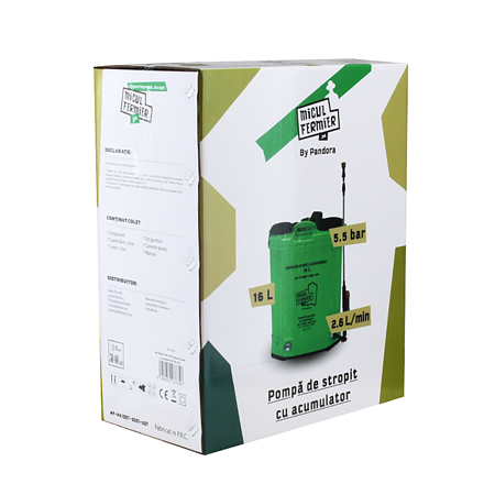 Pompa de stropit Micul Fermier Pandora, acumulator, verde, 16 l