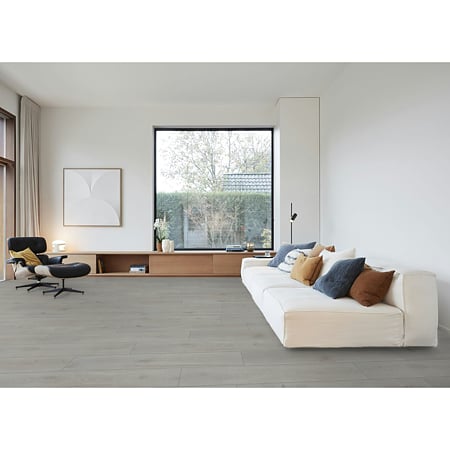 Parchet laminat 12 mm Ocean+ Bloom Silver Grey Berry Alloc, rezistent la apa, Hydro+, nuanta medie, clasa de trafic 33, PentaLoc, 1288 x 190 mm