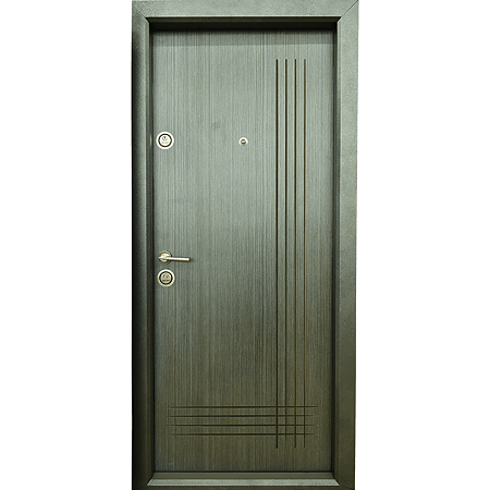 Usa metalica intrare Arta Door 333,  cu fete din MDF laminat, deschidere dreapta, culoare gri, 880 x 2010 mm