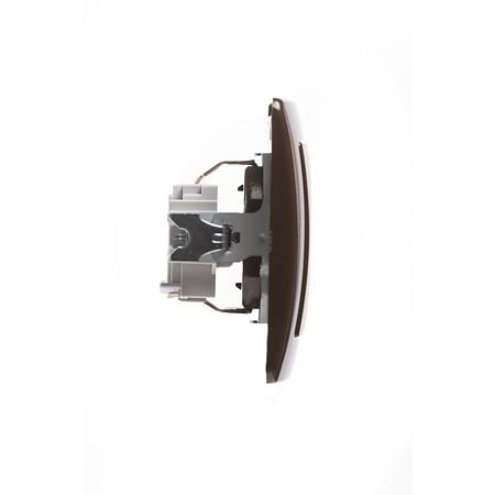 Priza  simpla TEM Ekonomik, 220-240V AC, contact protectie, IP20, maro