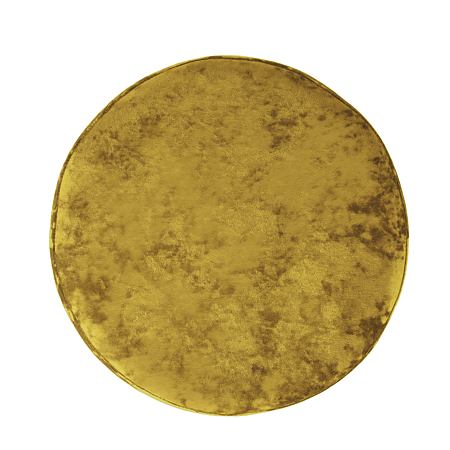 Taburet Ring, inel stejar, catifea galben E51, rotund, 38 x 38 x 40 cm
