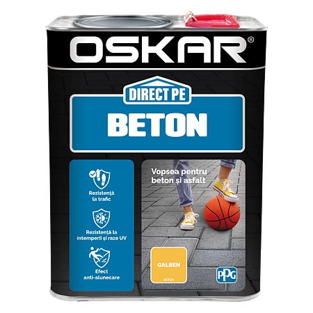 Email Oskar Direct pe beton, galben, interior/exterior, 2,5 l 
