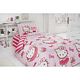 Lenjerie de pat pentru copii Hello Kitty Ballerina, 1 persoana, bumbac 100%, 3 piese, roz