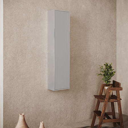 Dulap baie Savini Due Portofino 2320C, suspendat, MDF/PAL, gri, 33.7 x 16 x 138.6 cm