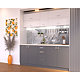 Mobila de bucatarie New - City PAL melaminat, alb/gri, blat inclus, lungime 2 m