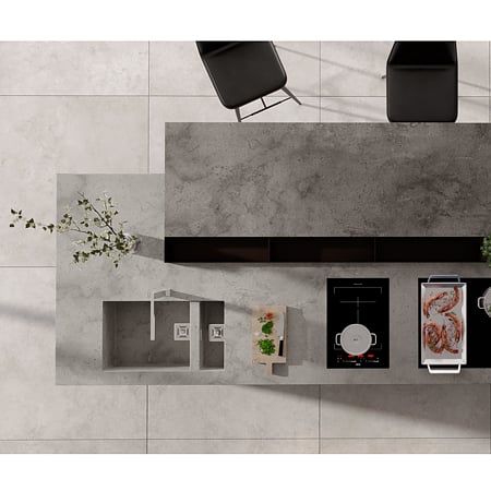 Blat masa bucatarie pal Kronospan Global Design K538 PN, ceramic, Marmura gri, 4100 x 900 x 38 mm