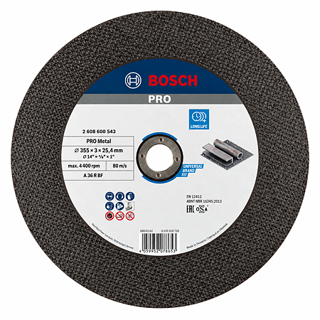 X Disc pentru taiere drept metal, Bosch, 355 x 25 x 4 x 3 mm