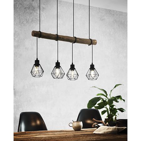 Lustra Horningtops, halogen, otel, 4 x E27, negru, 71 x 14 x 110 cm Lustra Horningtops, halogen, otel, 4 x E27, negru, 71 x 14 x 110 cm