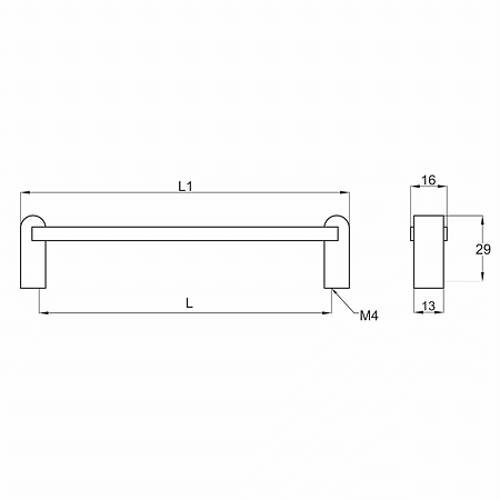 Maner cu terminatii din zamac FA 23082, aluminiu, crom mat, 224 mm