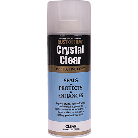 Vopsea spray lac Rust-Oleum Crystal Clear, transparent, semi-lucios, interior/exterior, 400 ml