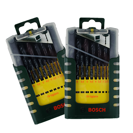Set 19 burghie Bosch HSS-R, mandrina standard, pentru metal, 1-10 mm