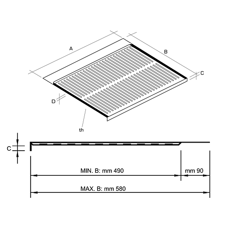 Protectie sertar/cabinet Scilm, plastic, gri, 86.3 x 56 cm