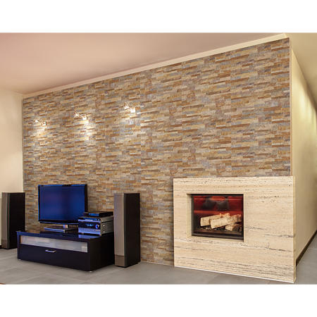 Placa portelanata Quarry Beige, model digital, dreptunghiulara,  21 x 56 cm