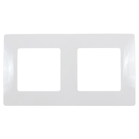 Rama Legrand Niloe 397869, 2 posturi, alb, pentru priza/intrerupator
