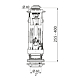 Mecanism universal WC One Wirquin, cu dubla actionare, 3/6 litri, buton negru, cu flotor lateral, racord 2 1/2", plastic