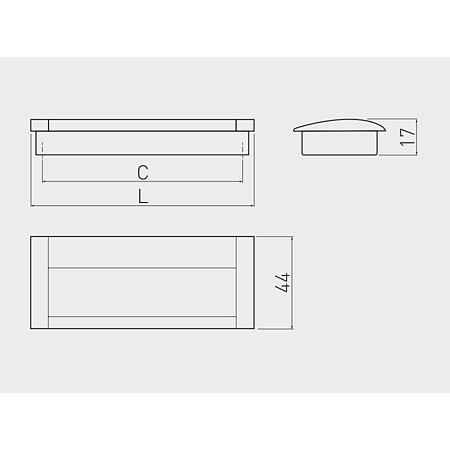 Maner ingropat WPB326, aluminiu cromat, L 108 mm, 96 mm