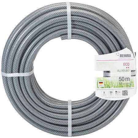 Furtun de gradina Rehau Eco Line, armat, utilizare moderata, gri, 50 m