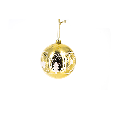 Glob decorativ de Craciun, auriu, plastic, 8 cm