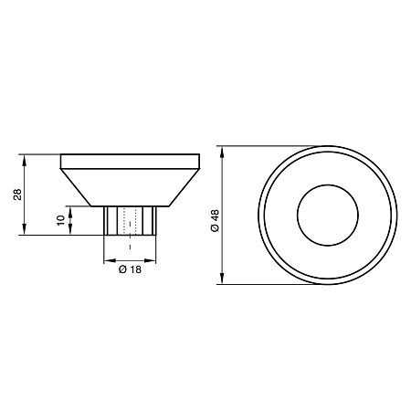 Buton cupa Teko 8144, plastic, roz, 48 mm