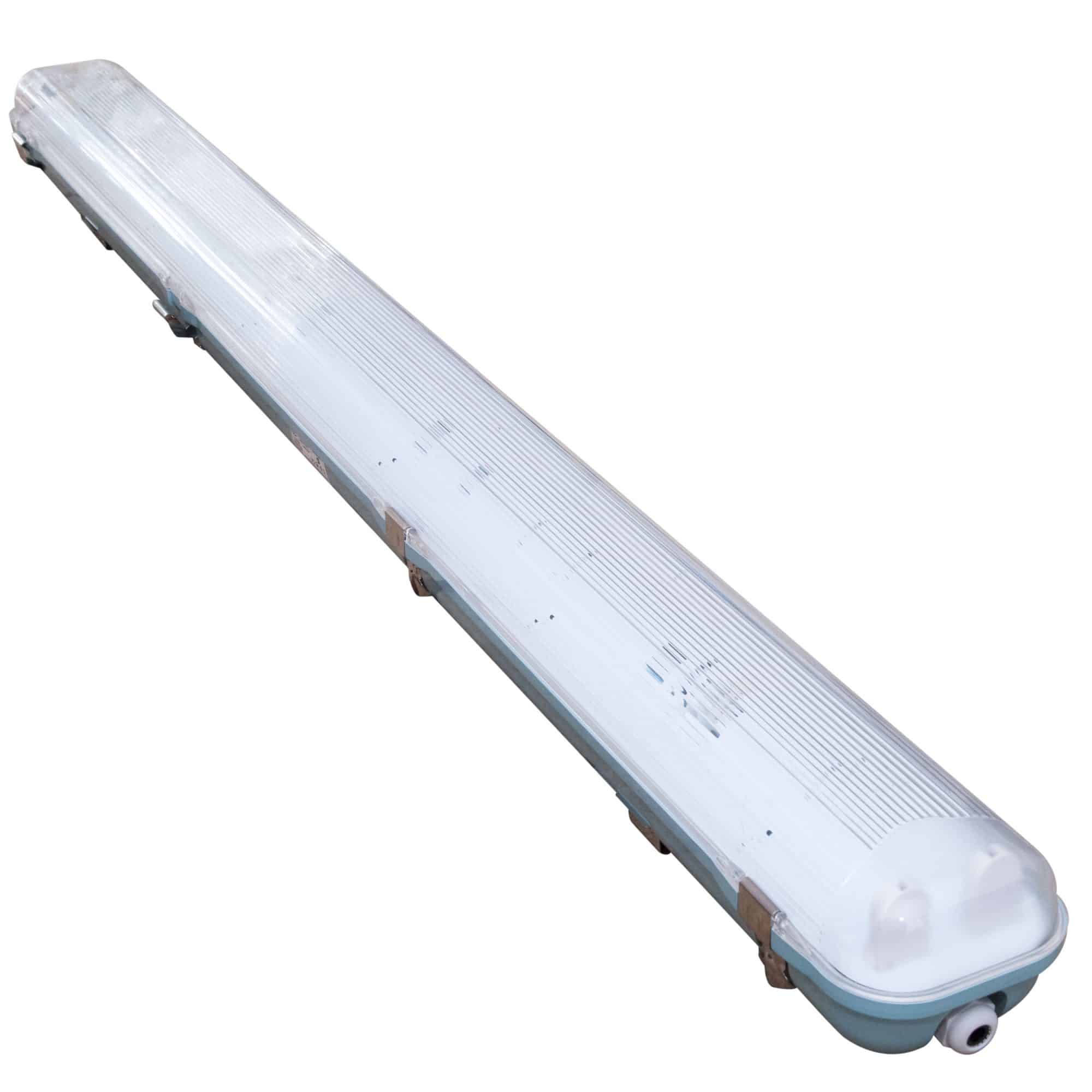 Corp iluminat pentru tub LED Hepol, G13, 2 x T8, IP65, gri