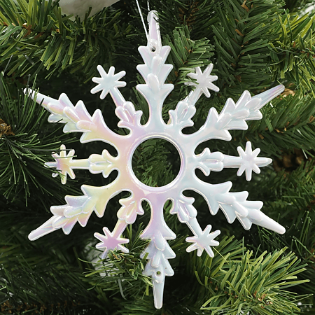 Decoratiune de Craciun fulg, plastic, 15 cm