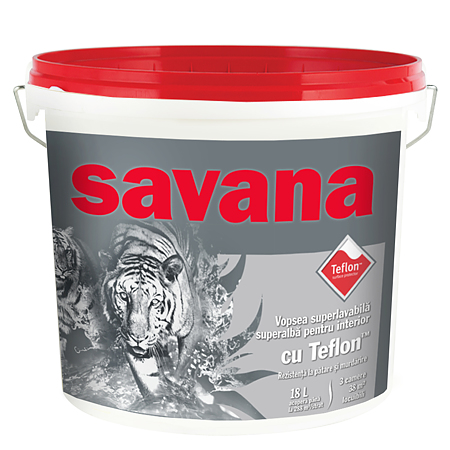 Vopsea superlavabila Savana cu Teflon, interior, alb, 18l