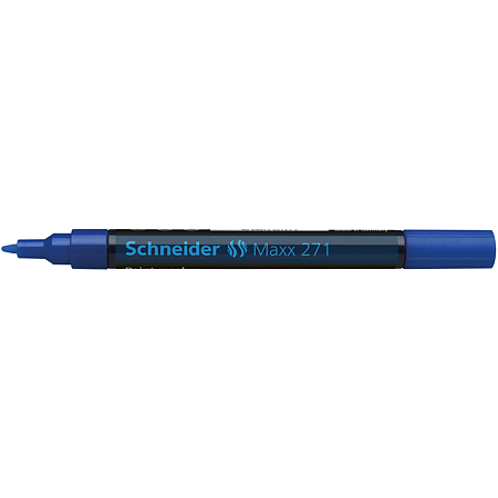 Marker permanent Schneider, varf rotund, 2 mm, cu vopsea albastra Marker permanent Schneider, varf rotund, 2 mm, cu vopsea albastra