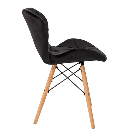 Scaun bucatarie / living Eliza, tapitat, catifea, negru, cadru de lemn, max. 110 Kg., 73 x 47 cm