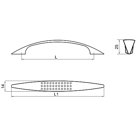 Maner-8003, aluminiu cromat, 96 mm