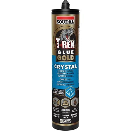 Adeziv Soudal T-Rex Gold Crystal, interior / exterior, transparent, 290 ml