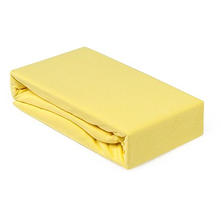 Husa saltea Jersey galben, cu elastic, bumbac 100%, 100 x 200 cm