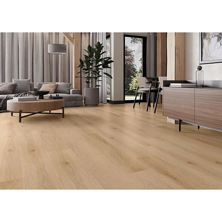 Pardoseala SPC 5,3 mm Afirmax Legnar Acustic stejar Tucson, impermeabila, substrat fonoizolant inclus, nuanta medie, clasa de trafic 33, clic 5G, 1220 x 229 mm