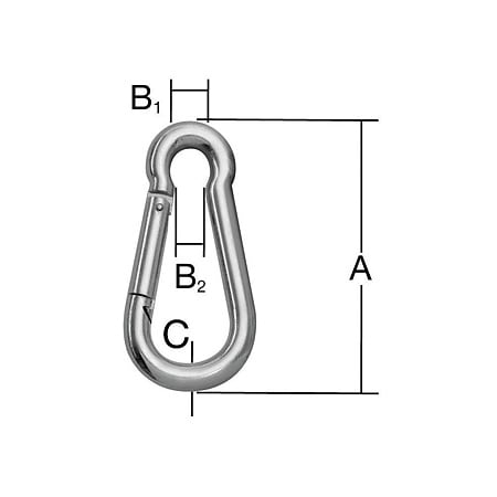 Carlig carabina, otel, 80 x 12 x 8 mm