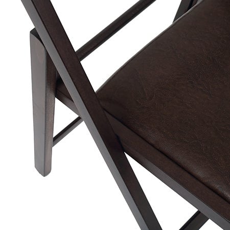 Scaun pliabil lemn Basic, wenge, sezut piele ecologica, 79 x 42 cm