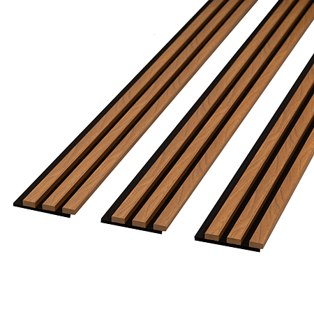 Panou riflaj acustic 171 teck, MDF, suport feltru 8 mm, interior, 2600 x 144 x 20 mm