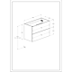 Mobilier baie Roca Quadro, baza lavoar, gri antracit, 2 sertare, 80 cm