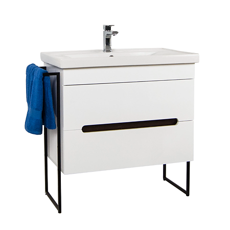 Set Mobilier Seria 750 Badenmob, masca, lavoar, oglinda, alb, 800 mm