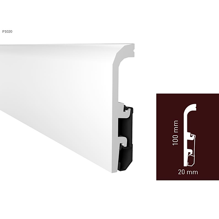 Plinta podea, duropolimer, alb, Vega P1020, 2400x100x20 mm Plinta podea, duropolimer, alb, Vega P1020, 2400x100x20 mm