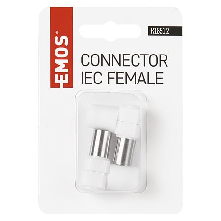 Set 2 conectori antena IEC Emos, tip F, surub, in unghi